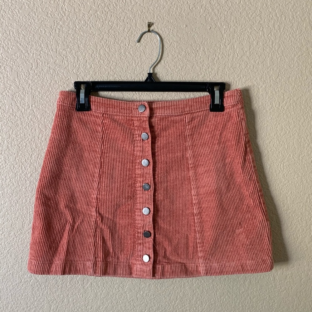 Orange corduroy skirt